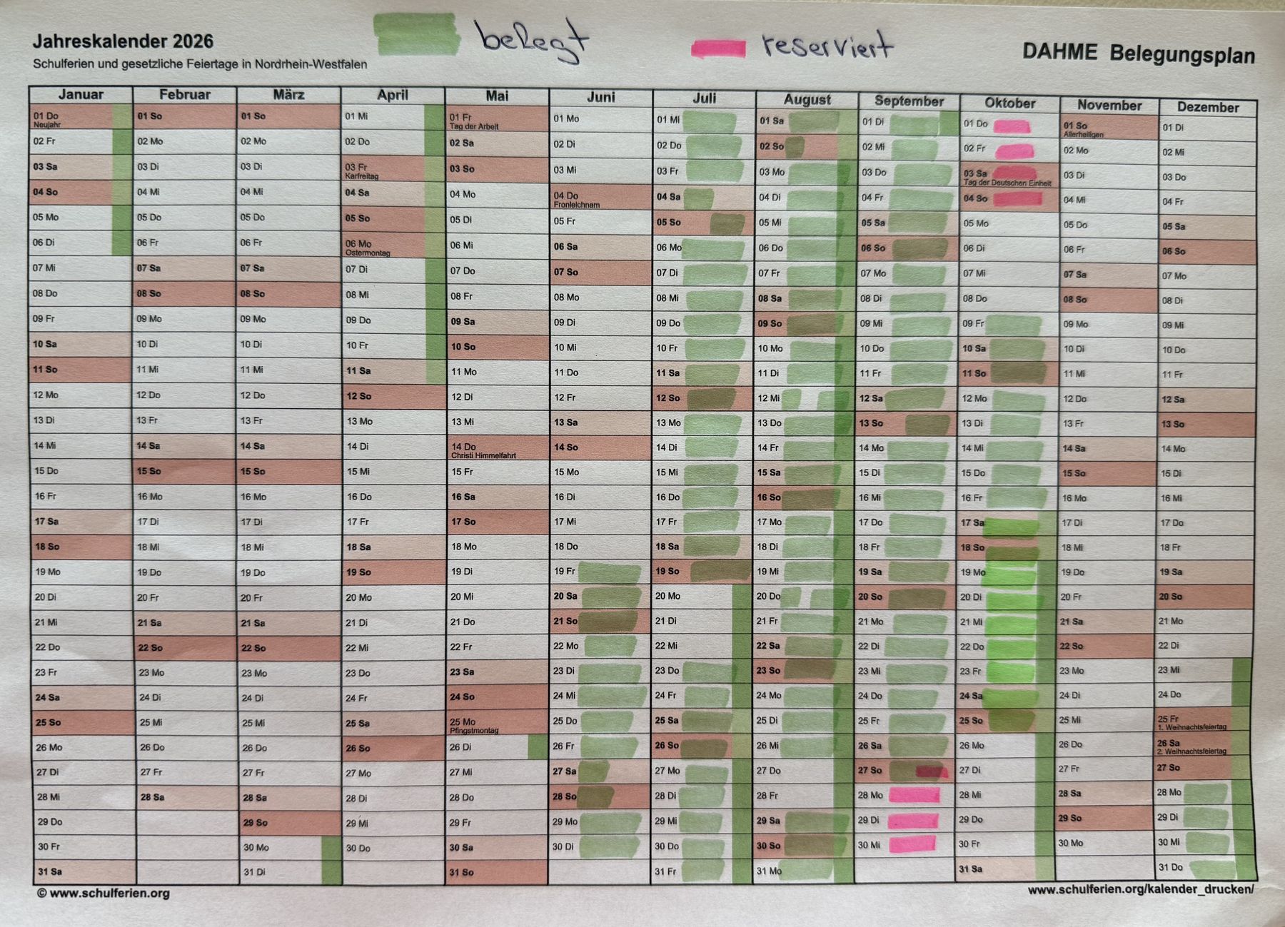 noch frei? Stand:21.07.2026